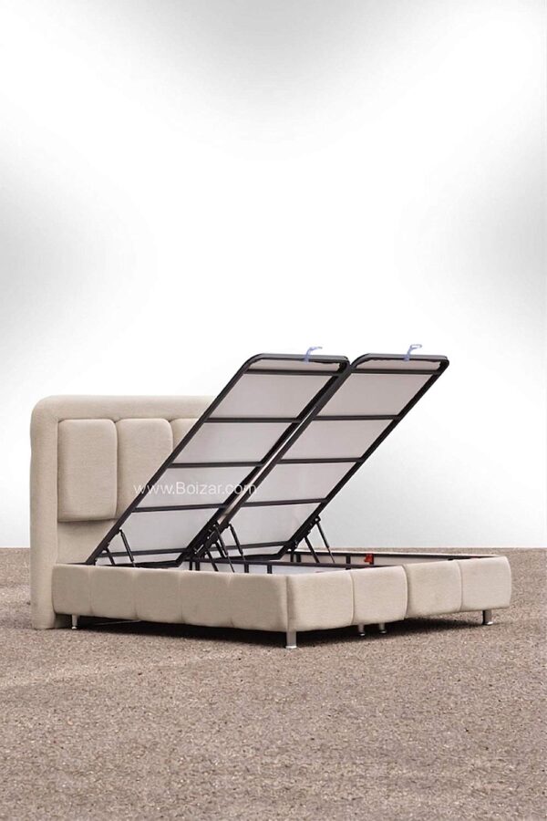 Lit coffre Hiera - Tissu Bichette 180x200