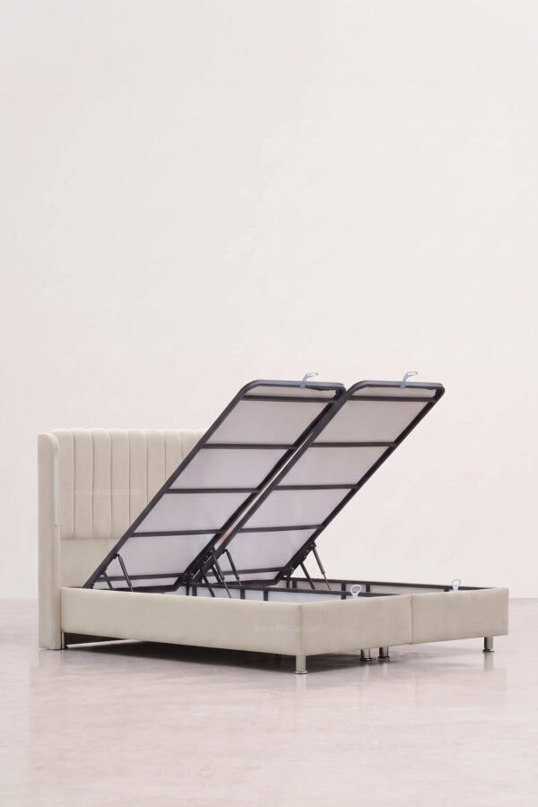Lit coffre Tokyo LED | Tissu Bichette 140x190