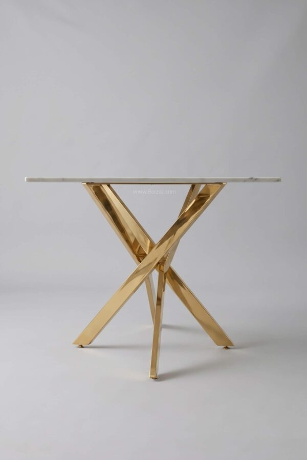 Table Olivia rectangulaire | Marbre blanc doré 150 cm - Tables à manger