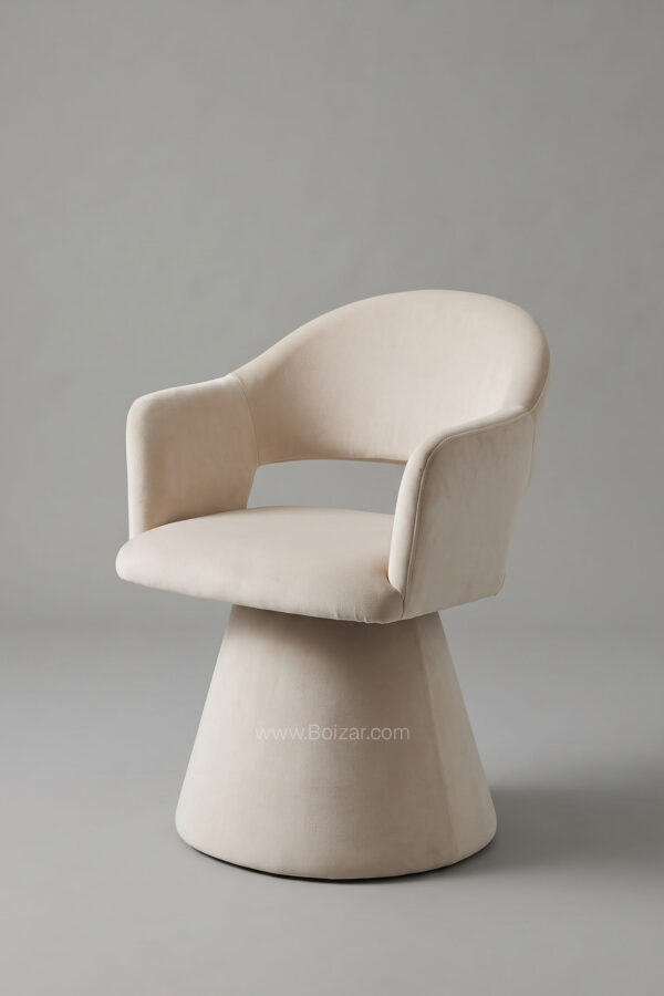 CHAISE PIVOTANTE VALENTINA VELOURS BEIGE - Chaises