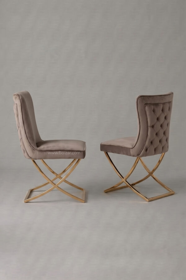 Chaise Gabi | Velours et piètement doré - Chaises