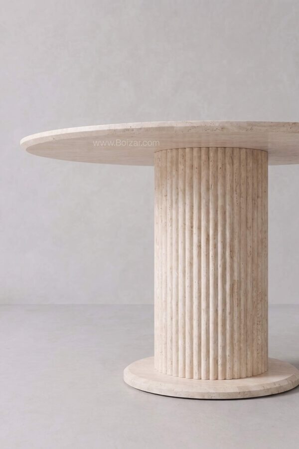 Table à manger Axel | Travertin céramique 120 cm - Tables à manger