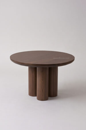 Table Maya ronde 110 cm | Noyer ou travertin - Tables à manger
