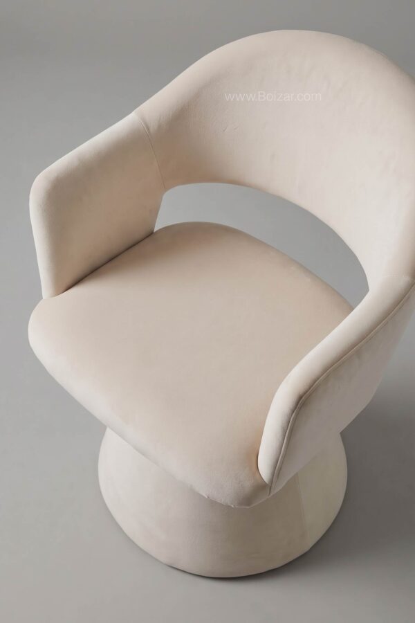 CHAISE PIVOTANTE VALENTINA VELOURS BEIGE - Chaises