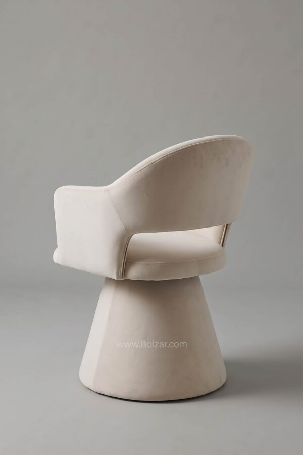 CHAISE PIVOTANTE VALENTINA VELOURS BEIGE - Chaises