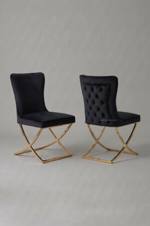 Chaise Gabi | Velours et piètement doré - Chaises