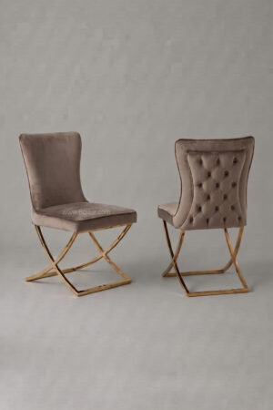 Chaise Gabi | Velours et piètement doré - Chaises