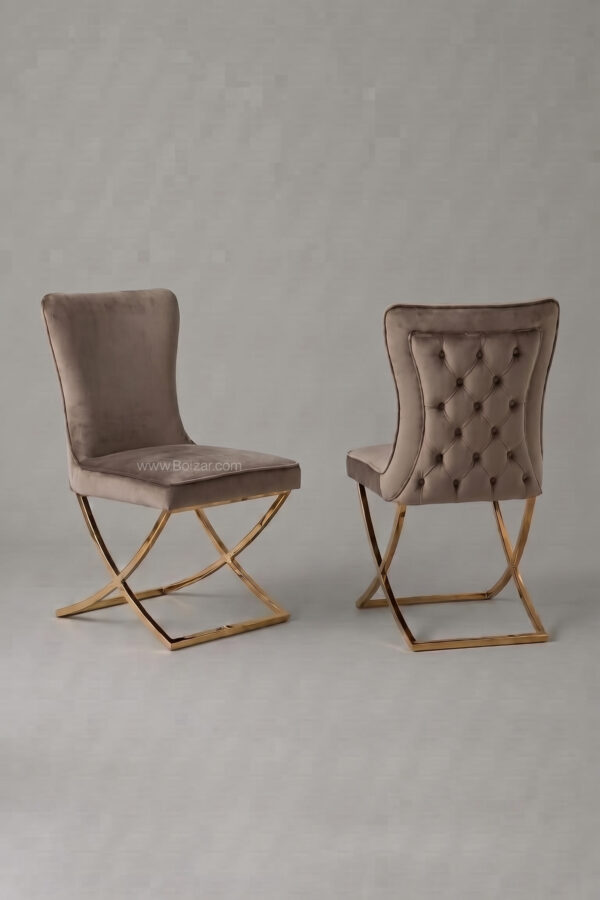 Chaise Gabi | Velours et piètement doré - Chaises