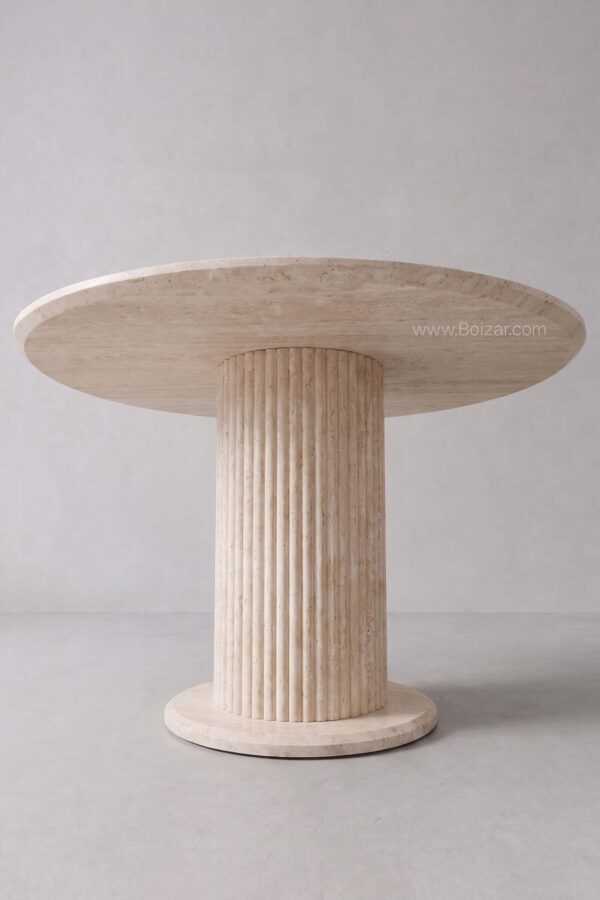 Table à manger Axel | Travertin céramique 120 cm - Tables à manger