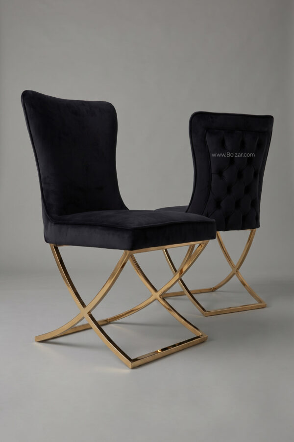 Chaise Gabi | Velours et piètement doré - Chaises