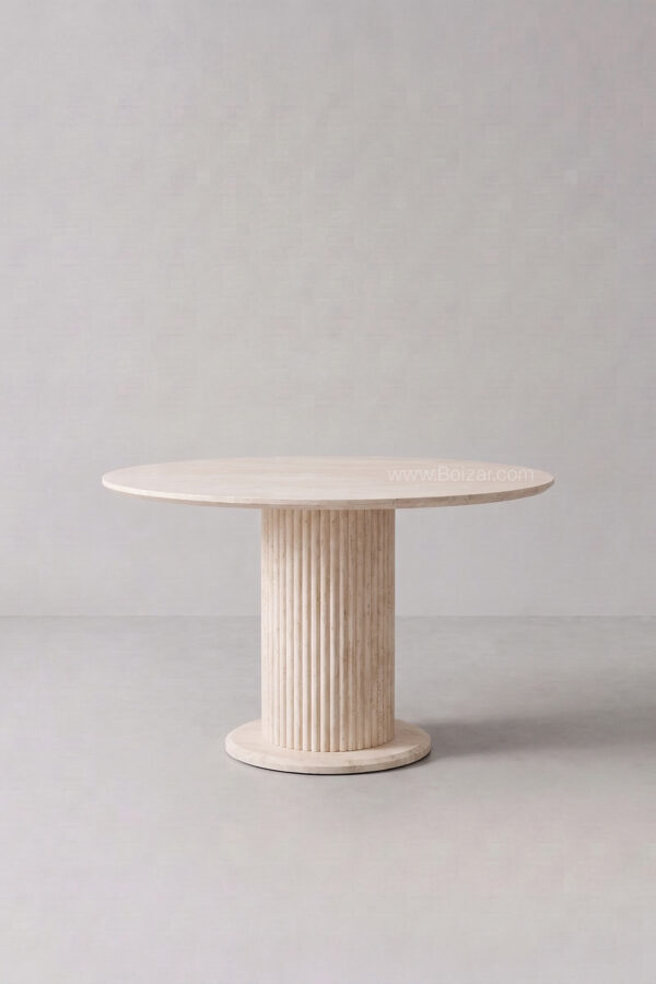 Table à manger Axel | Travertin céramique 120 cm - Tables à manger