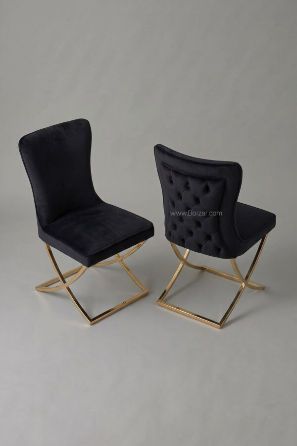 Chaise Gabi | Velours et piètement doré - Chaises