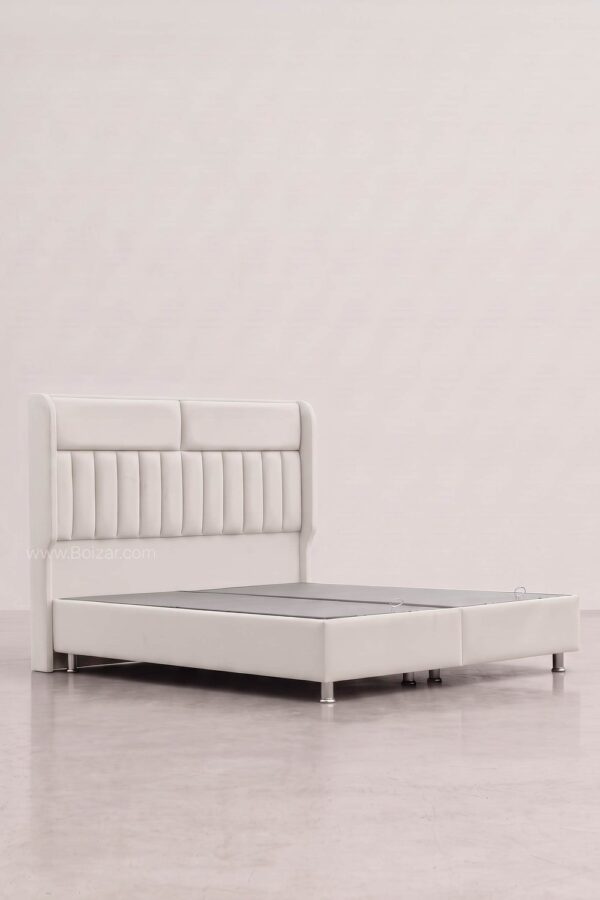 Lit coffre Lugano | Velours blanc cassé 160x200
