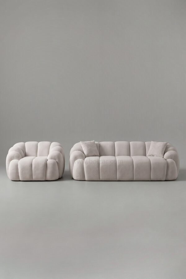 Ensemble canapé 3 places + fauteuil Puffy | Bouclé - Canapé nuage
