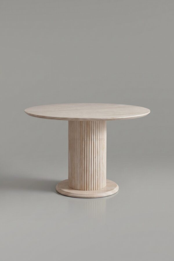 TABLE A MANGER AXEL TRAVERTIN RONDE 1M - Tables à manger