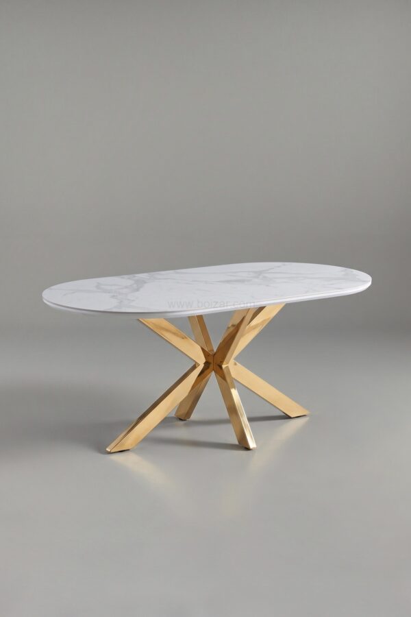 TABLE A MANGER CERAMIQUE OPHELIA NOIR DORE 1m80 - Tables à manger