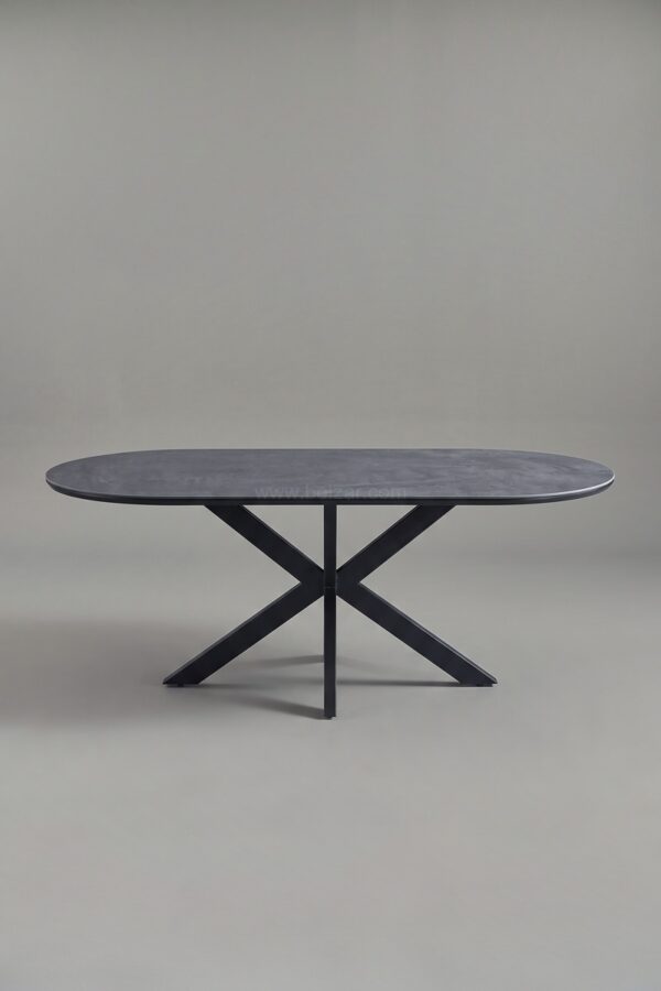 TABLE A MANGER CERAMIQUE OPHELIA NOIR PIED NOIR 1m50 - Tables à manger