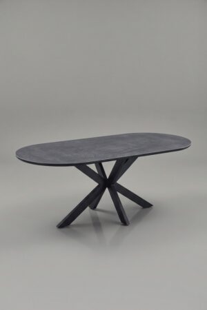 TABLE A MANGER CERAMIQUE OPHELIA PIED NOIR 1m80 - Tables à manger