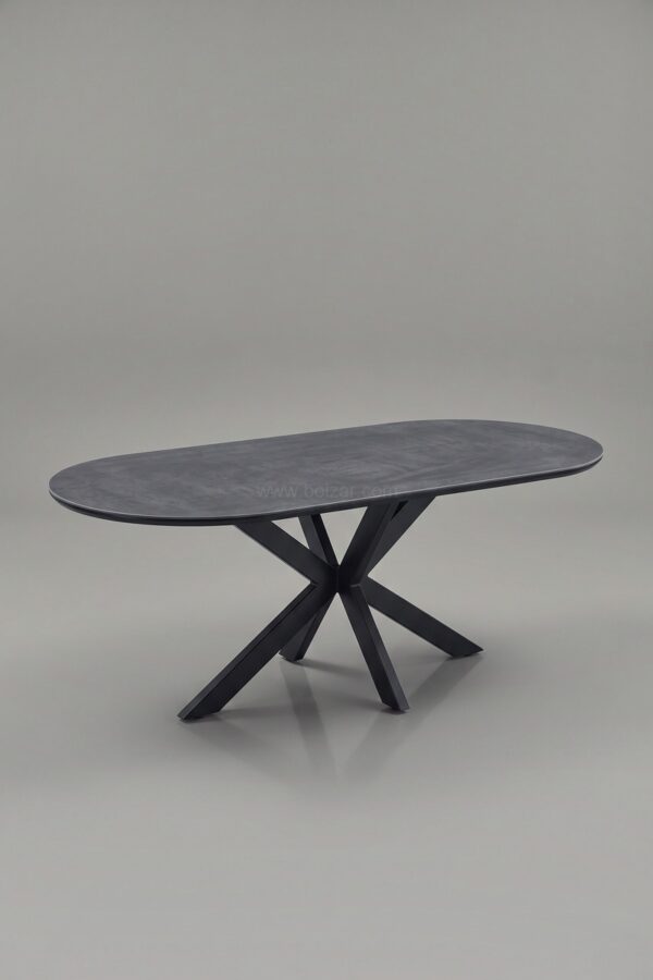 TABLE A MANGER CERAMIQUE OPHELIA PIED NOIR 1m80 - Tables à manger