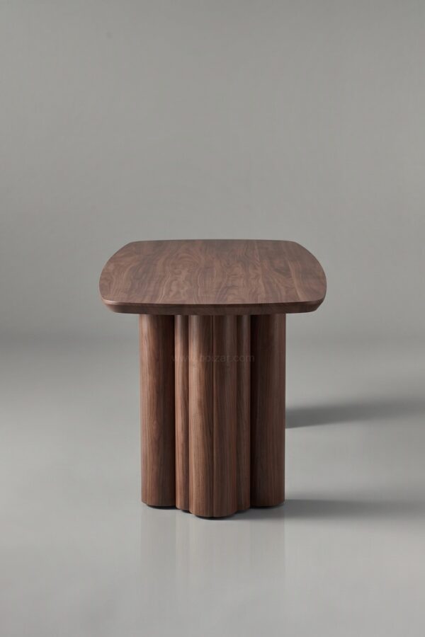 TABLE À MANGER CÉRAMIQUE TRINITY NOYER TRAVERTIN 180 - Tables à manger