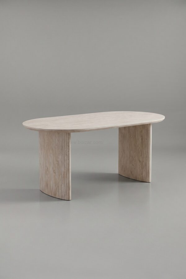 TABLE A MANGER JOSEPHINE TRAVERTIN CERAMIQUE 180 - Tables à manger