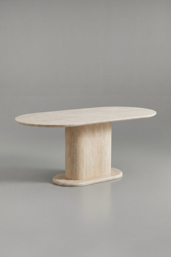 TABLE A MANGER LÉA TRAVERTIN 180 - Tables à manger
