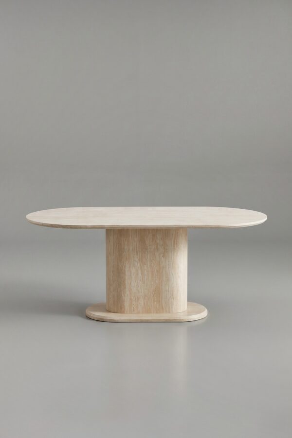 TABLE A MANGER LÉA TRAVERTIN 180 - Tables à manger