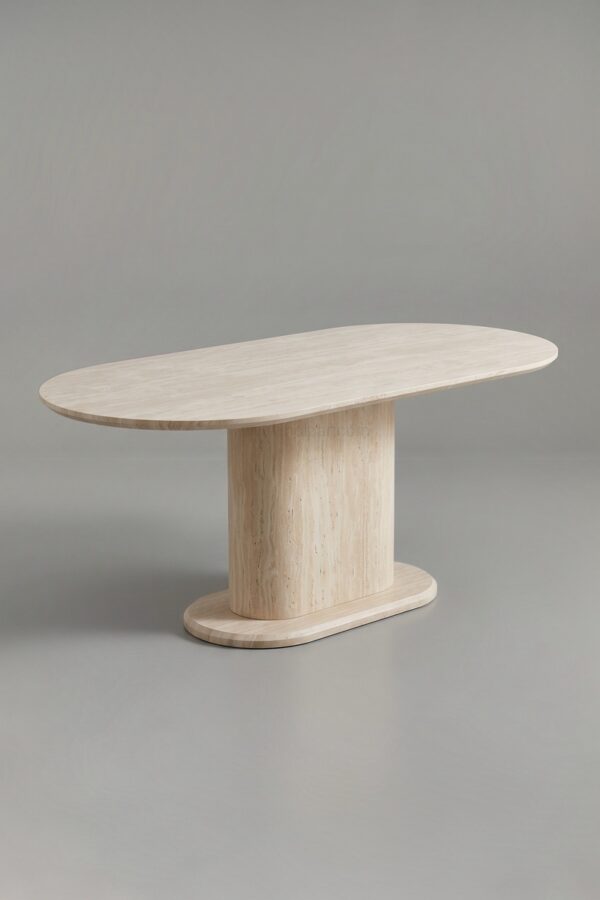 TABLE A MANGER LÉA TRAVERTIN 180 - Tables à manger