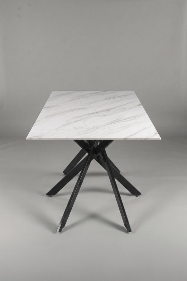TABLE A MANGER OLIVIA 1m50 MARBRE PIED NOIR - Tables à manger