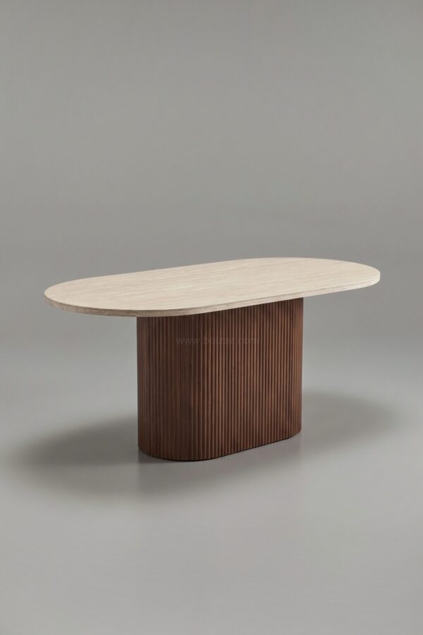 TABLE A MANGER PORTA NOYER TRAVERTIN 180 - Tables à manger