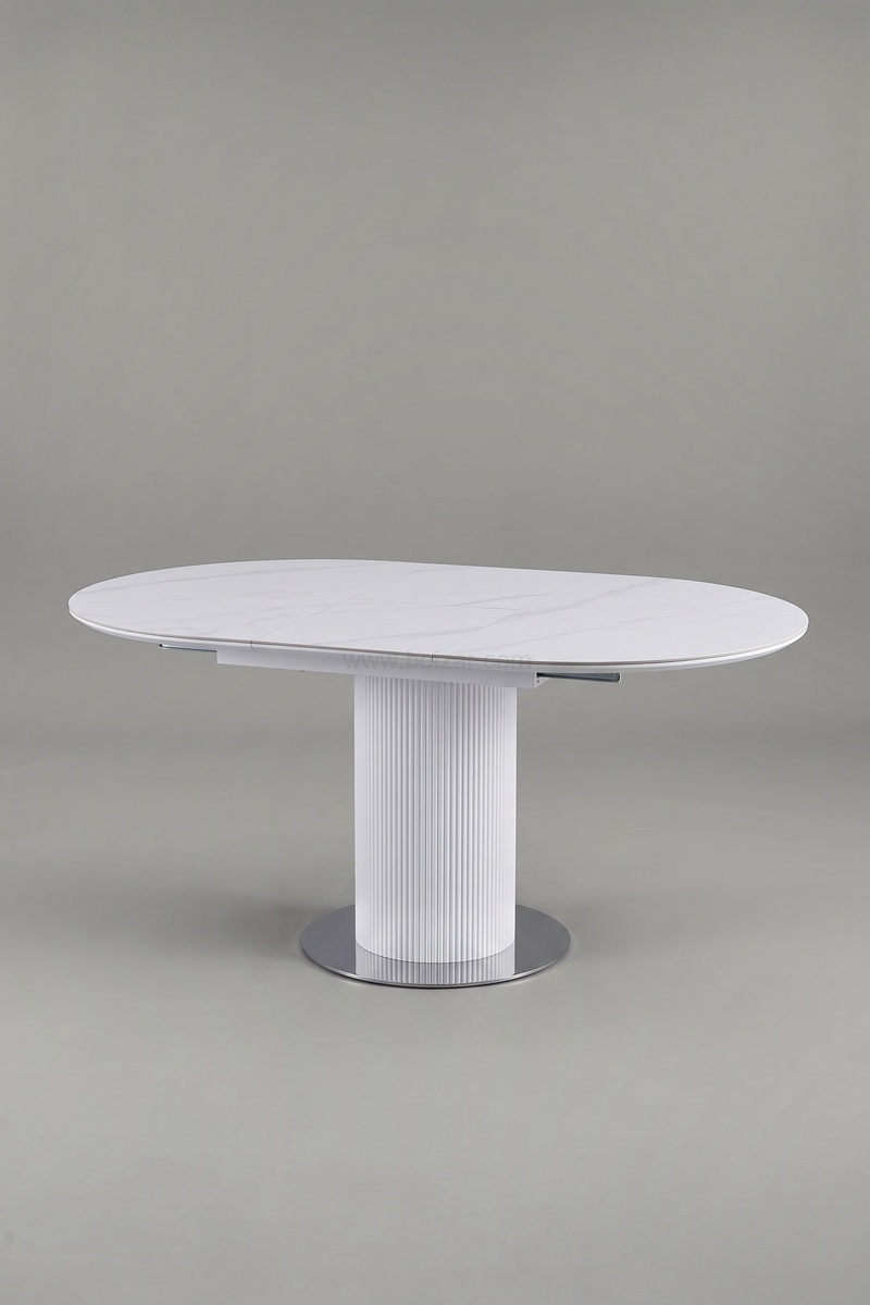 TABLE A MANGER RALLONGE CERAMIQUE SOFIA PIED DORÉ