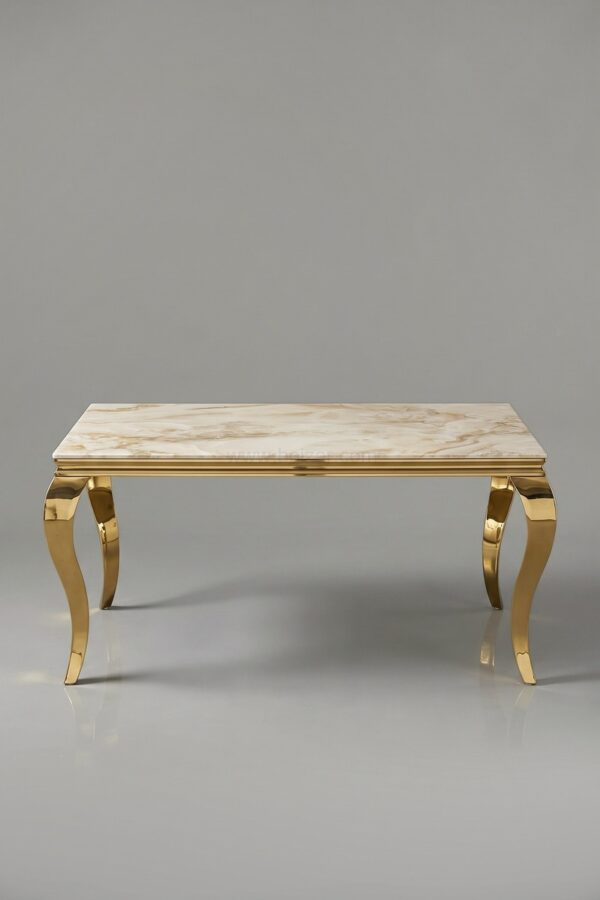TABLE BAROQUE MARBRE DORE 180 - Tables à manger