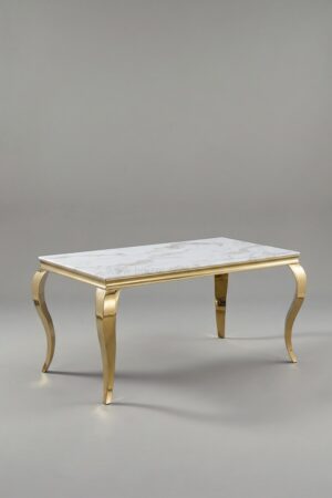 TABLE BAROQUE MARBRE DORE 180 - Tables à manger