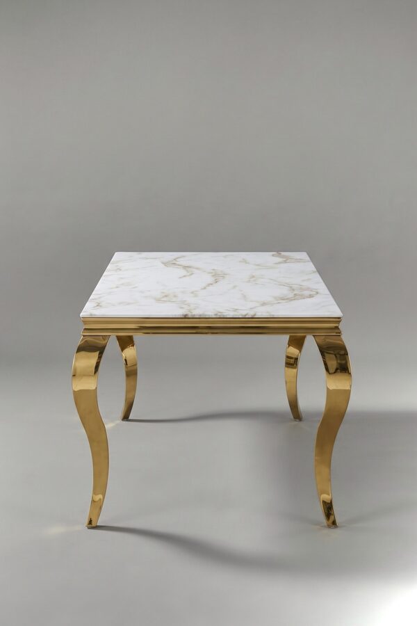 TABLE BAROQUE MARBRE DORE 180 - Tables à manger