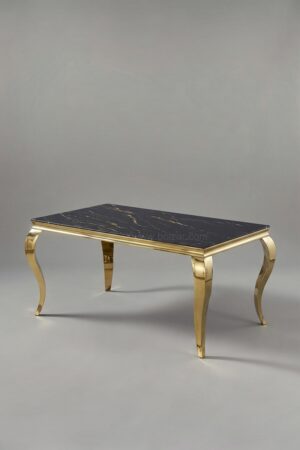 TABLE BAROQUE MARBRE DORE 180 - Tables à manger