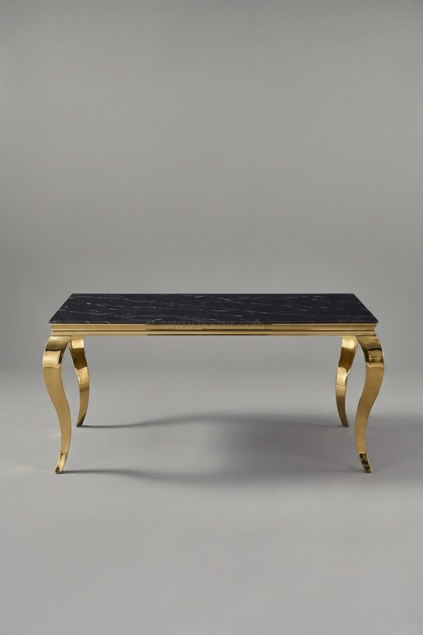 TABLE BAROQUE MARBRE DORE 180 - Tables à manger