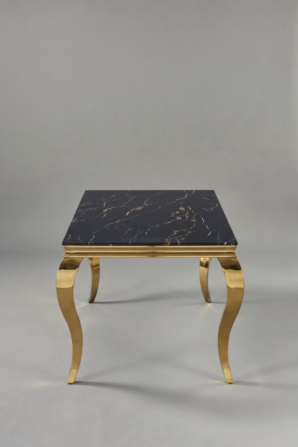 TABLE BAROQUE MARBRE DORE 180 - Tables à manger