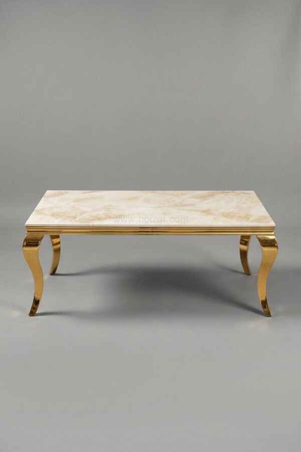 TABLE BASSE BAROQUE MARBRE DORE - Tables basses