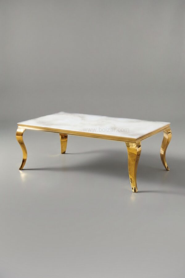TABLE BASSE BAROQUE MARBRE DORE - Tables basses
