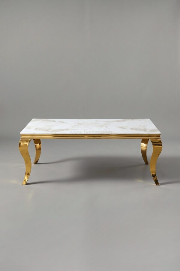 TABLE BASSE BAROQUE MARBRE DORE - Tables basses