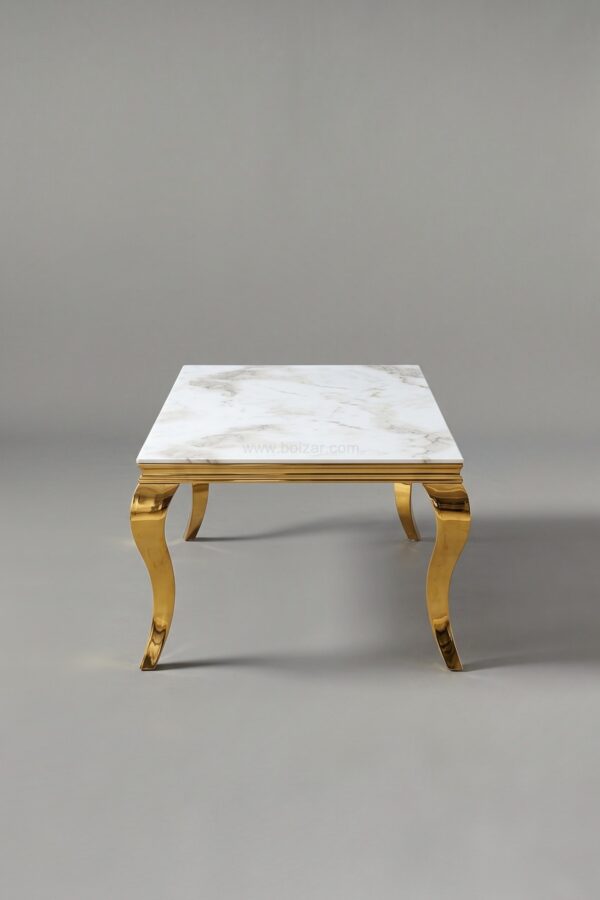 TABLE BASSE BAROQUE MARBRE DORE - Tables basses
