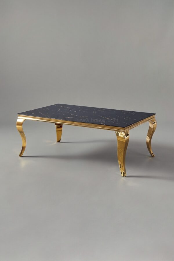 TABLE BASSE BAROQUE MARBRE DORE - Tables basses