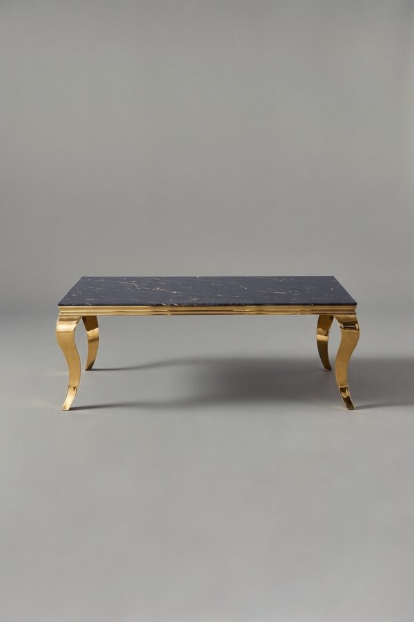 TABLE BASSE BAROQUE MARBRE DORE - Tables basses