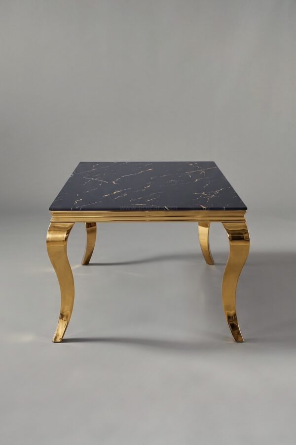 TABLE BASSE BAROQUE MARBRE DORE - Tables basses