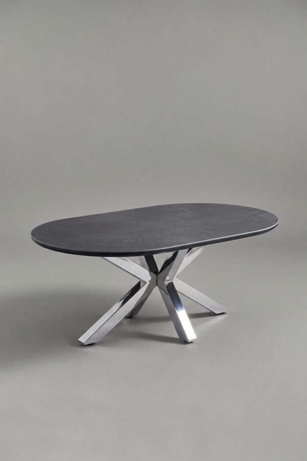 TABLE BASSE CERAMIQUE OPHELIA MARBRE BLANC CHROME - Tables basses