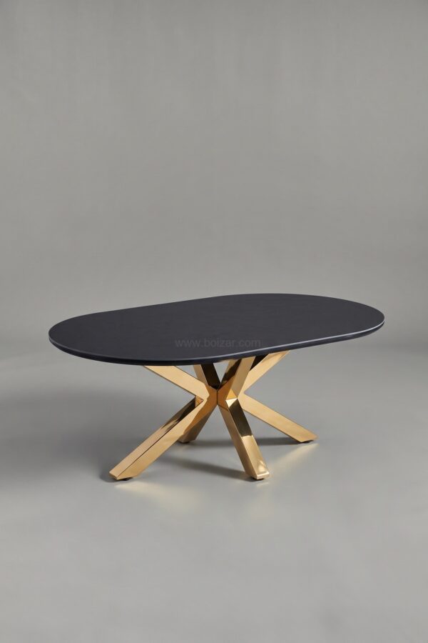 TABLE BASSE CERAMIQUE OPHELIA MARBRE BLANC DORE - Tables basses