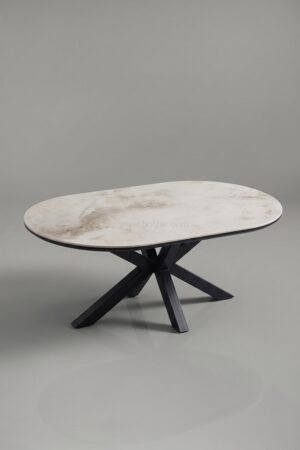 TABLE BASSE CERAMIQUE OPHELIA NOIR PIED NOIR - Tables basses