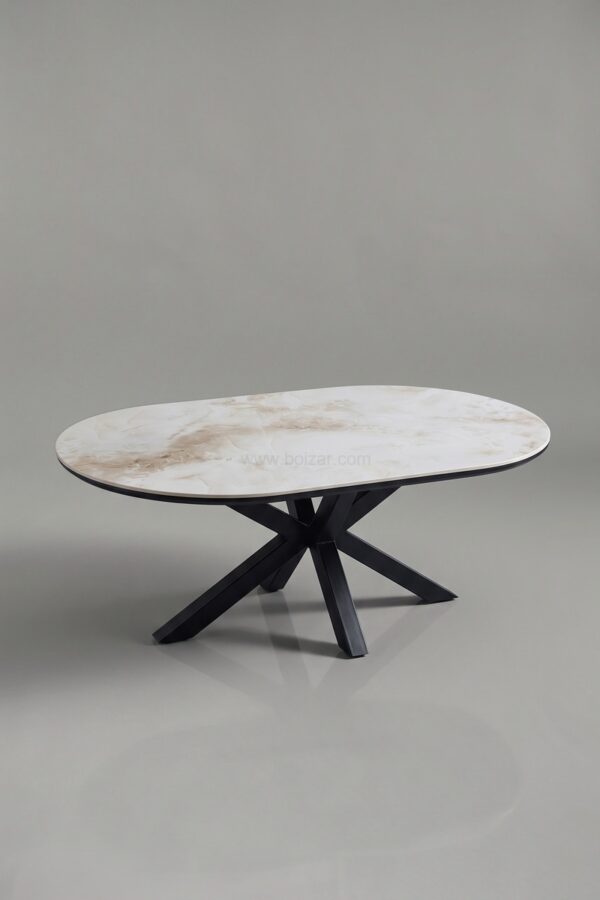 TABLE BASSE CERAMIQUE OPHELIA NOIR PIED NOIR - Tables basses