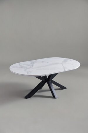 TABLE BASSE CERAMIQUE OPHELIA NOIR PIED NOIR - Tables basses