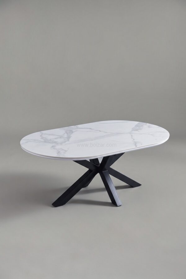 TABLE BASSE CERAMIQUE OPHELIA NOIR PIED NOIR - Tables basses